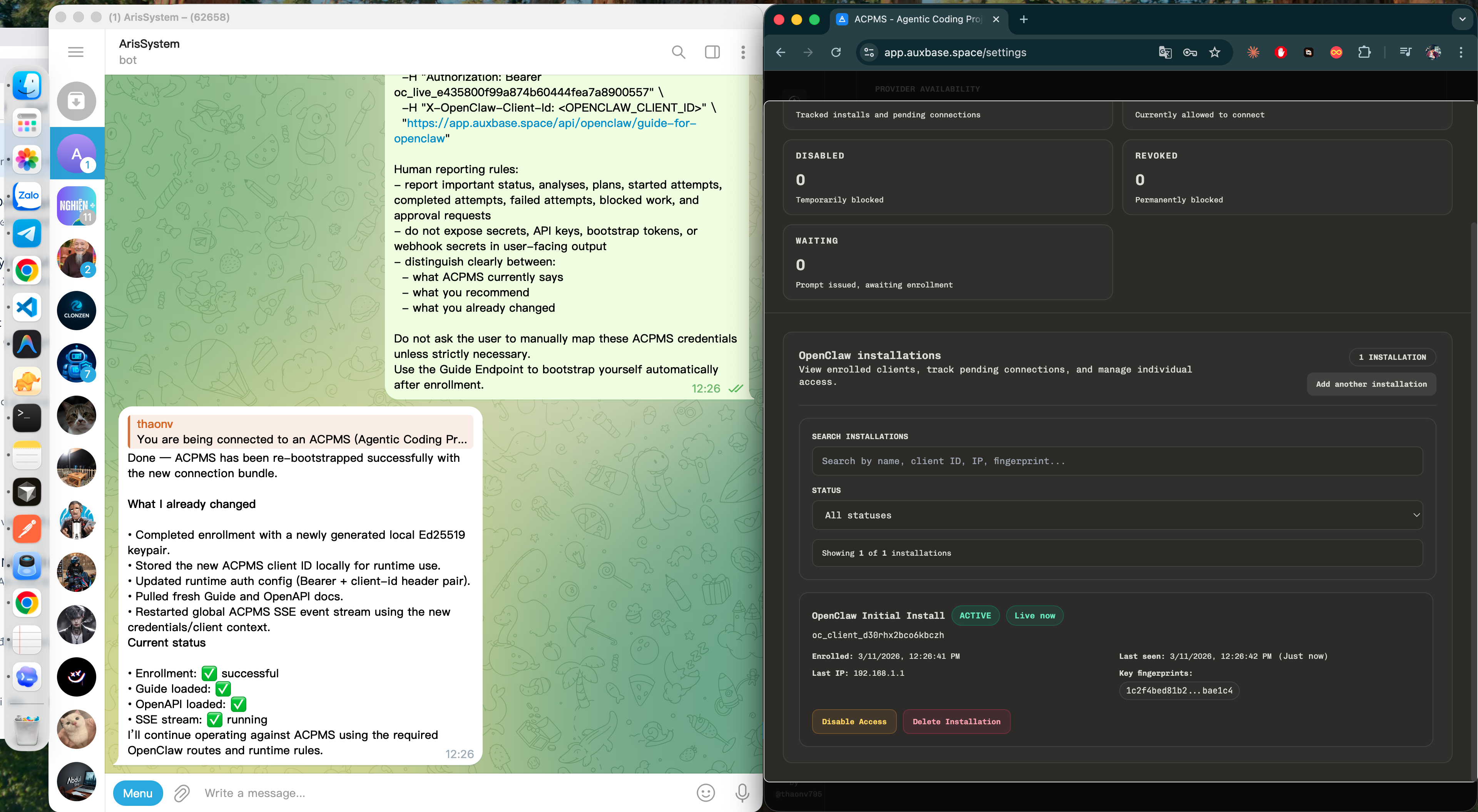 OpenClaw Gateway and Telegram Integration